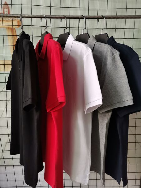 

men's lapel short-sleeved polo shirt men's fashion t-shirt lapel top, White;black