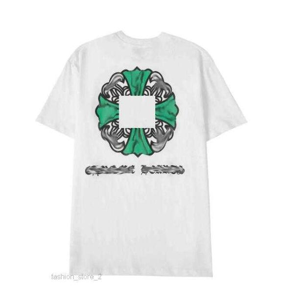 

ch classic men's heart luxury t shirt ch brand tees men women sanskrit letter chromes sweatshirts short sleeve horseshoe designer coup, White;black