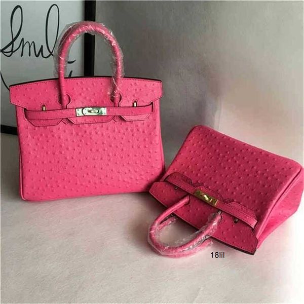 

herme birkin bags platium women handmade designer hand fahion deigner otrich pattern portable ingle houlder diagonal leather bag roe pink ha