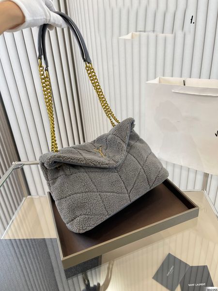 

y-brand fashion plush fur handbags designer bags handbag bag loulou cloud envelope bag crossbody lady shoulder fluffy bags sheepskin gold ch