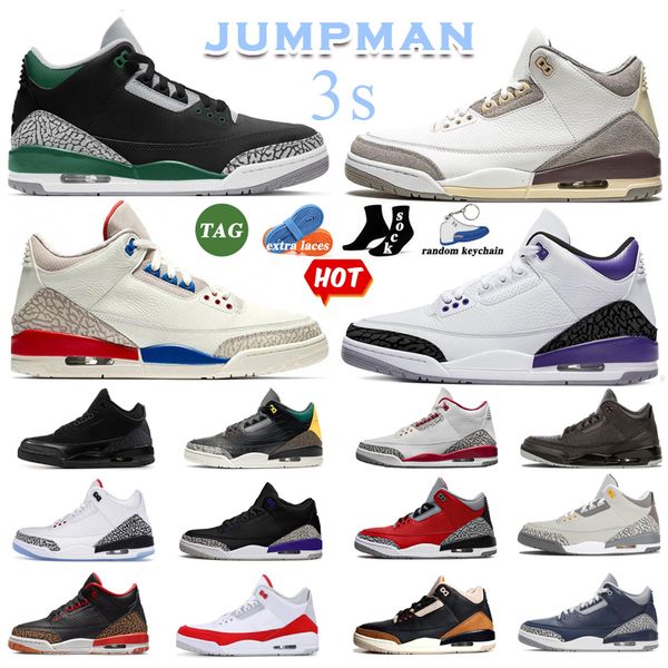 

2023 outdoor sports men basketball shoes 3s jumpman 3 cardinal red midnight navy racer blue medium grey hall of fame fire red black cat dark
