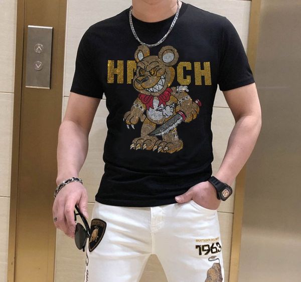 

borunke 2023 new solid color mens t shirt summer casual black tees brand, White;black