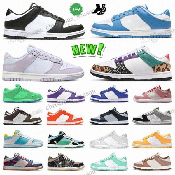 

casual shoes mens og unc low sb safari mix panda gray syracuse coast chicago pn dust sail green eater candy women dunks lows dunkies trainer, Black