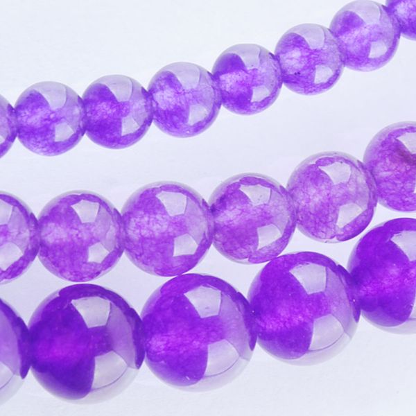 

yowost natural purple jade loose beads gemstone round 6mm 8mm 10mm spacer strand for making bracelets necklace jewelry accessories bg307, Green;white