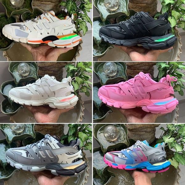 

new designer shoes balencaigaitys designer track2 casual shoes leather trainer platform trainers shoes tripler black nylon printed men gzbo