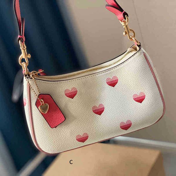 

new shoulder bag coabag love heart pattern womens designer bag underarm purse handbag crossbody fashion hobo 2 straps designers purse wallet