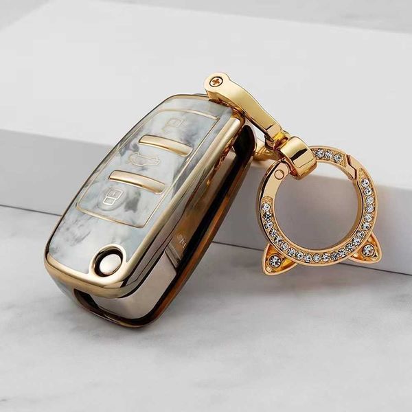 

tpu case cover for audi a1 a3 a4 a5 q7 a6 c5 c6 less protect shell fob skin holder keychain accessories car-styling 0109