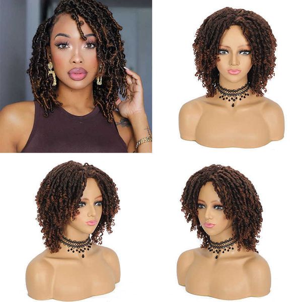 

hair synthetic human wigs cover wig dirty braid short full head female 1201, Black