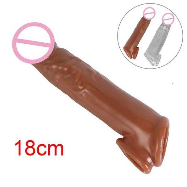 

toys massager male delay ejaculation penis sleeve extender cock enlarger 18cm shop toys for men realistic
