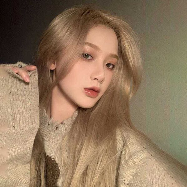 

hair synthetic wig caps female long full head style temperament trim face split straight lolita natural fluffy set 1201, Black;brown