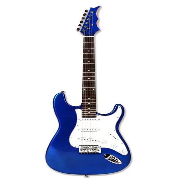 

6-string chinese wind guitar, metal blue paint chrome plated hardware