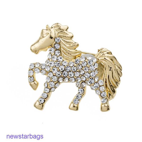 

manufacturer gift wholesale speech inlaid gold horse brooch corsage accessories, Gray
