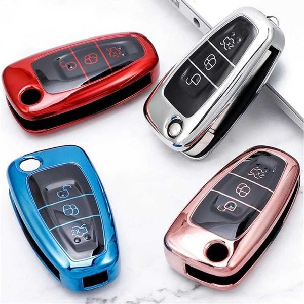 

tpu car folding key case cover fob for ford focus 3 mk3 st rs ecosport kuga escape fiesta fold c-max s-max mondeo holder shell 0109