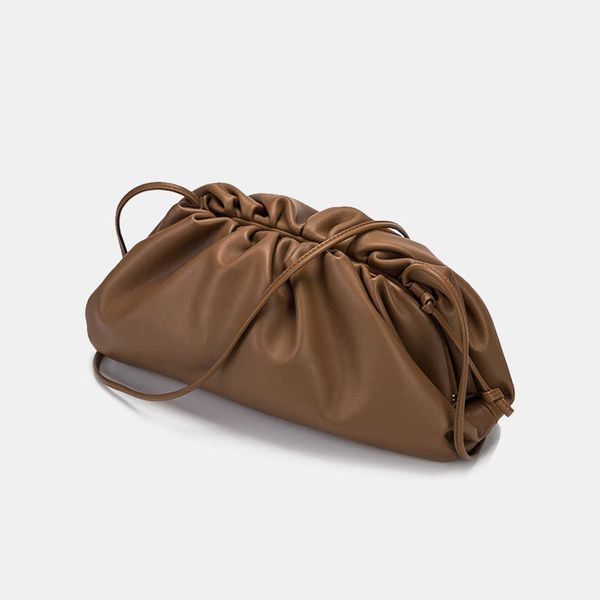 

evening bag axige's same cowhide women's cloud one shoulder messenger fold hand soft skin dumpling 0805