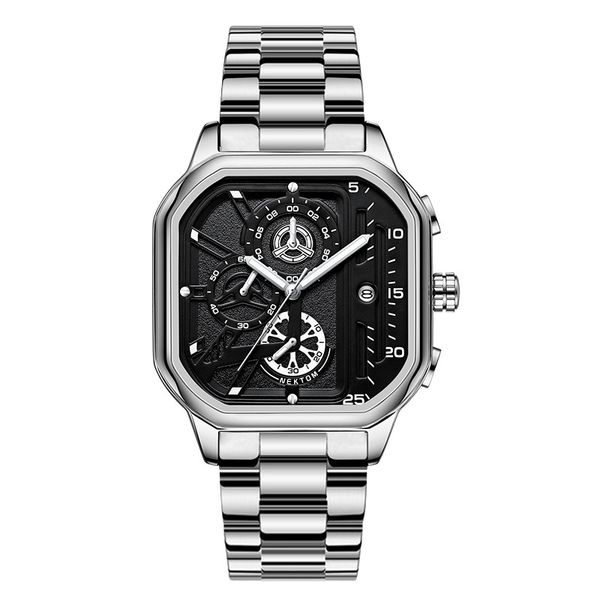 

men's watch high-grade luminous waterproof quartz watch steel belt, Slivery;golden
