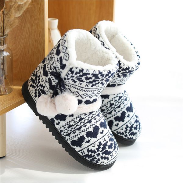 

slippers weave plush winter fur home women warm cotton flat platform indoor shoes cozy size 3640 230109, Black