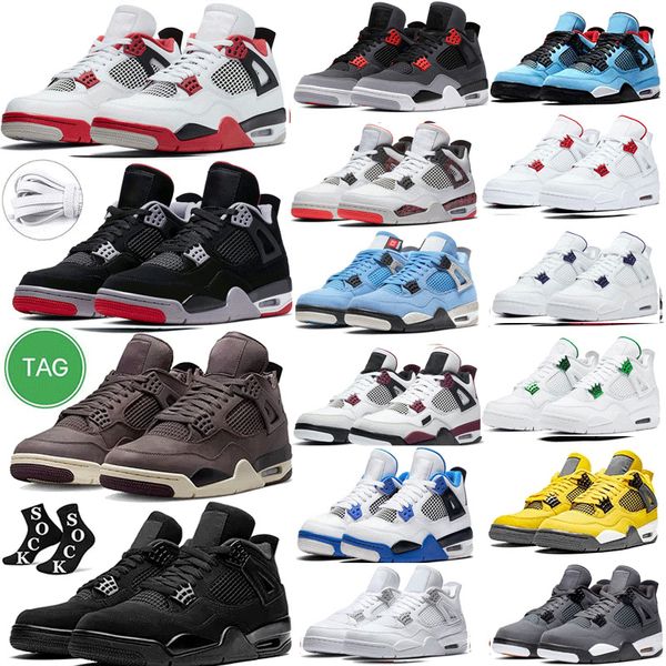 

military black cat red thunder sail basketball shoes 4 4s university blue white oreo midnight navy mid men women sports shoes sneakers eur 3