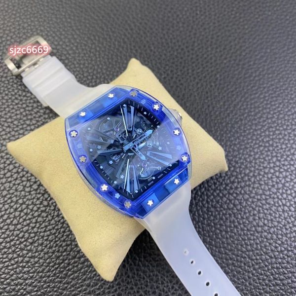 

jb watch rm12-01 rm056 rm53-02 with swiss standard tourbillon movement sapphire crystal case with natural rubber strap, Slivery;golden