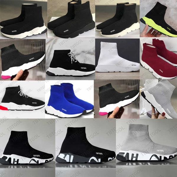 

designer new fly knit socks sneakers boots casual shoes platform men trainers sock couple sneakers sock walking 1.02.0 platform shoe running, Black