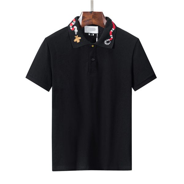 

mens stylist polo shirts luxury italian men's polos designer clothing short sleeves fashion summer t-shirts asian size m-3xl, White;black