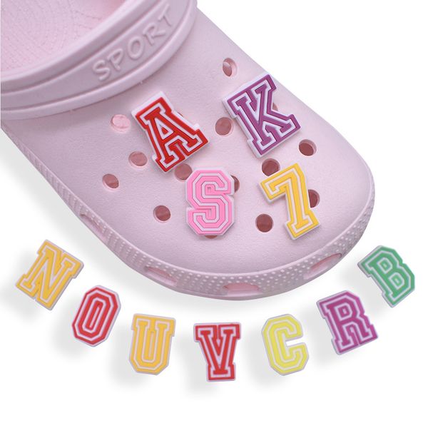 

anime charms wholesale childhood memories colorful alphabet number funny gift cartoon charms shoe accessories pvc decoration buckle soft rub, Blue