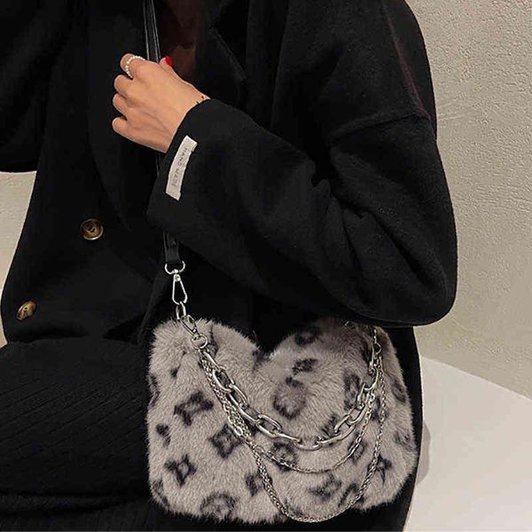 

small crossbody bags for women female luxury designer soft warm plush faux fur fluffy shoulder bag chain handbags