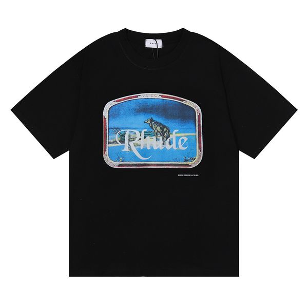 

luxury brand rhude t shirt fashion tshirt mens designer shirts men casual short sleeve tees us size s-xxl g5d9, White;black