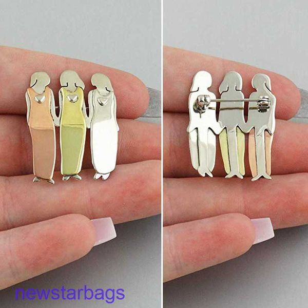 

manufacturer gift wholesale friends sister brooch 3 7bqp, Gray