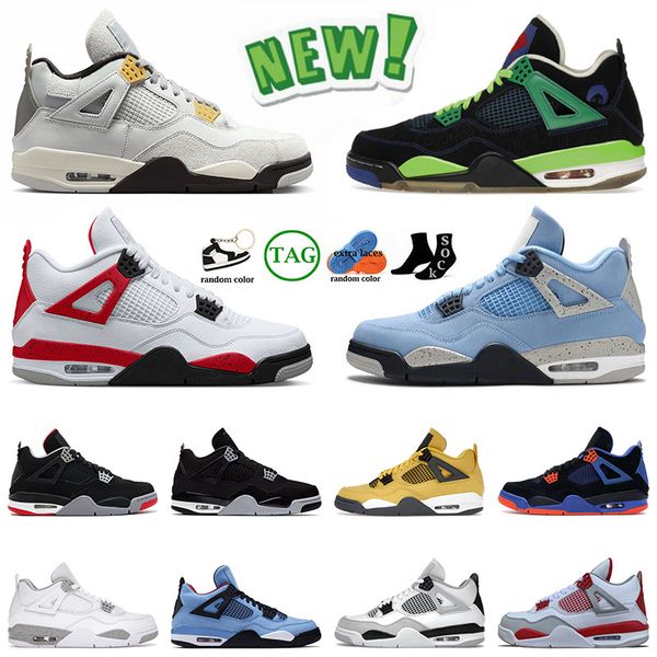 

2023 jumpman red thunder 4 4s basketball shoes university blue mens military black bred alternate pure money black cat cactus jack cement wh