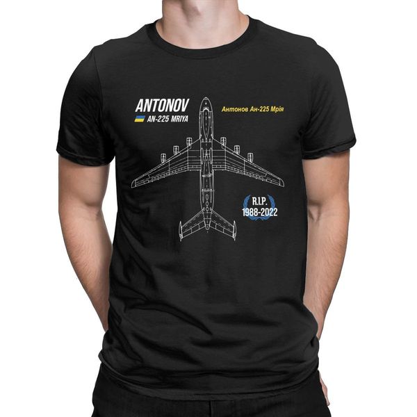 

men's tshirts an 225 antonov mriya cargo plane rip poster ukrainian defender of ukraine t shirt for men creative 100 cotton gift idea, White;black