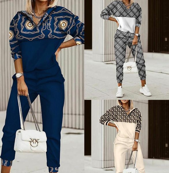 

womens tracksuits sports suit splice zip neck hoodie and pants lady jumpsuit 2 pieces outfits sweatsuits, Gray