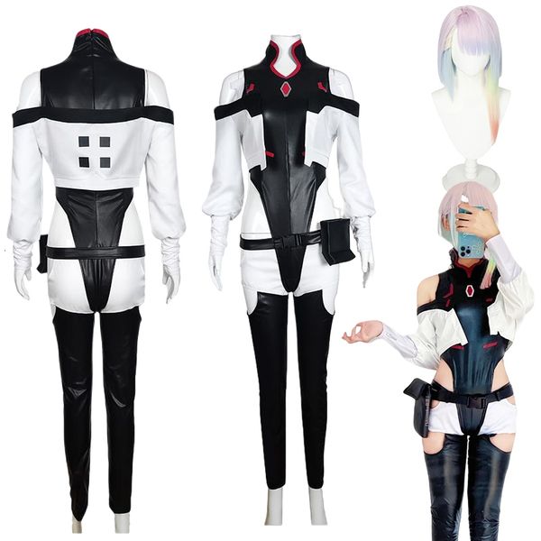 

costume accessories anime cyberpunk edgerunners lucy cosplay jumpsuit outfits role play wig halloween for women girl 230111, Silver