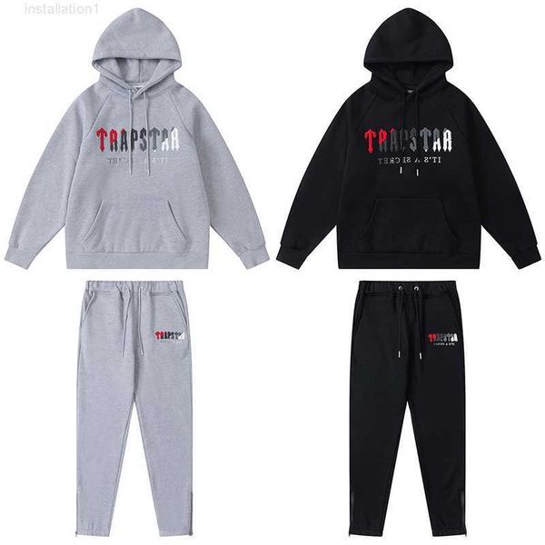 

myl0 mens trapstars tracksuits sweater trousers set designer hoodie street sweatshirts quality sports suit embroidery plush letter decoratio, Black