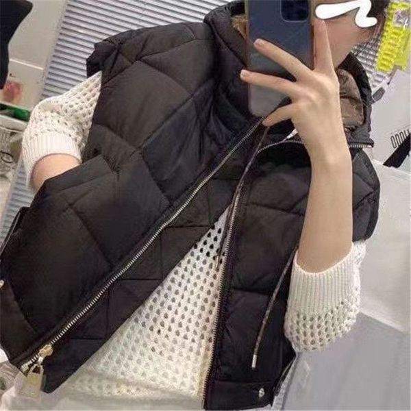 

womens vest puffer casual jacket bomber woman jackets sleeveless coat designer coats s-2xl, Black;white