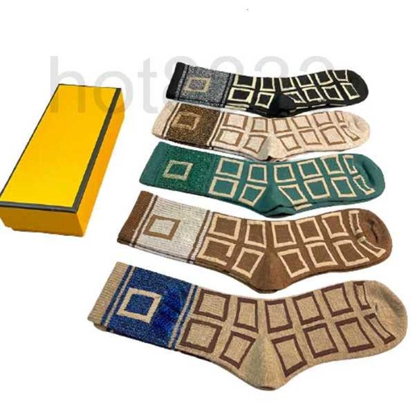 

men's socks designer men socks women casual 4 style 5pcs with box classic letter pattern man woman sock h93m, Black