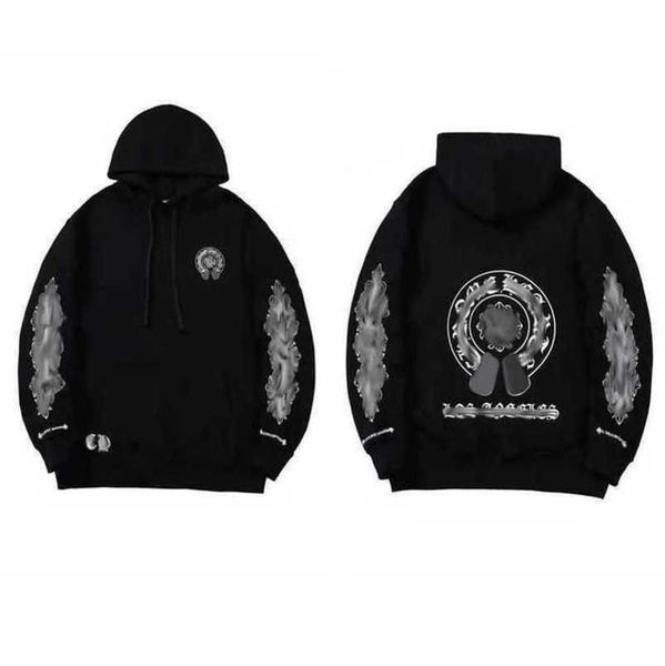 

luxury mens fashion jackets sweatshirts designer hoodies ch men women zipper cross scroll simple hooded sweater pullover hoodie casual coat, Black