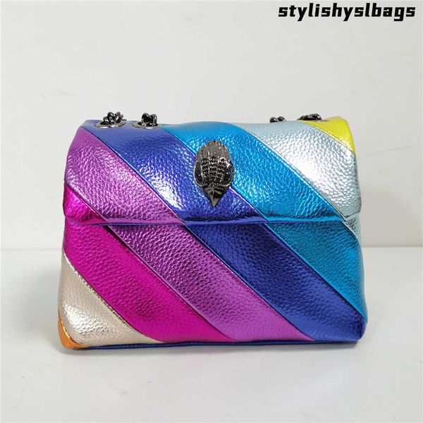 

shoulder bags 2023 fashion design eagle head summer mini rainbow women handbag jointing colorful cross body bag patchwork shoulder bag 01112