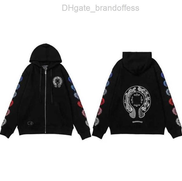 

jackets luxury fashion men's sweatshirts men women classic hoodies ch zipper hooded sweater designer cross pullover sanskrit hoodie cas, Black;brown