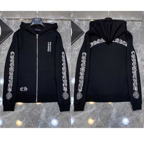 

luxury jackets fashion men's sweatshirts men women classic hoodies zipper hooded sweater designer cross pullover sanskrit hoodie casual, Black