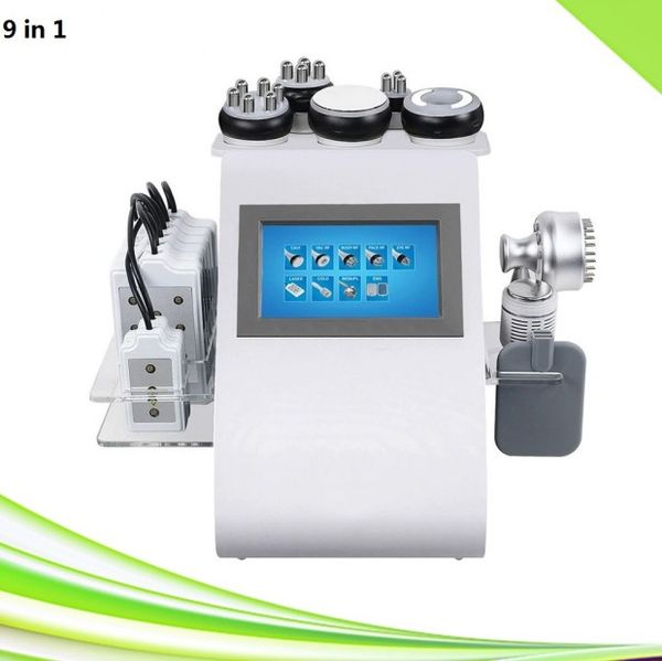 

9 in 1 portable ultrasound cavitation rf machine white spa slimming and beautifying butt lifting vacuum weight loss slimming lipo laser vacu