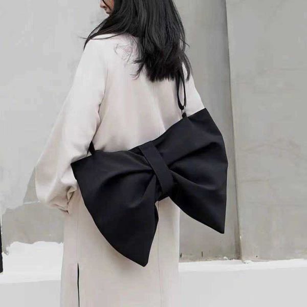 

cross body bow women canvas handbags 2021 fashion large shoulder crossbody bags ladies casual travel messenger bag female black red clutch 0