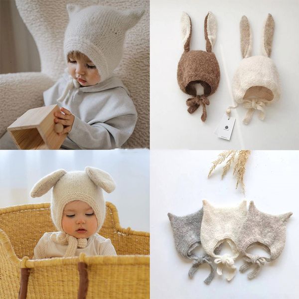 

caps hats children hat winter fashion bambolin brand girls rabbit baby caps for boys hats warm knitted baby wool cap elasticity 0-6y 230111, Yellow