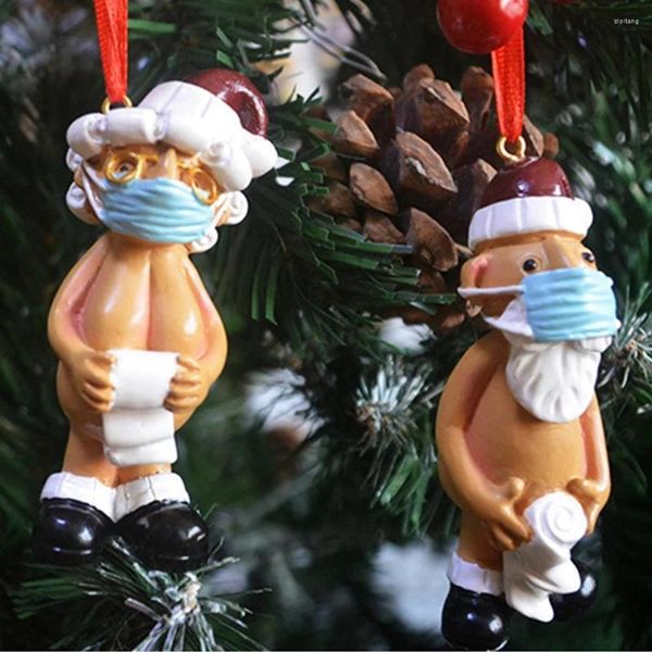 

christmas decorations 4pcs funny wear masks naked santa claus pendant male female ornaments mini crafts