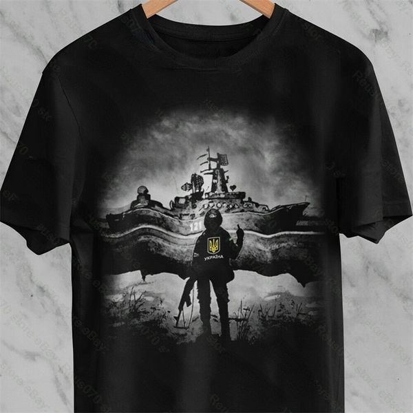

men's tshirts funny ukraine postage stamp russian warship go yourself pride flag men tshirt summer short sleeve oneck casual tees 23011, White;black