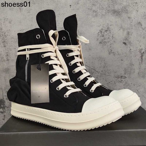 

2022 new couple shoes high-summer creamy bottom ro canvas board shoes sports casual single shoes short boots women's fashion, Black