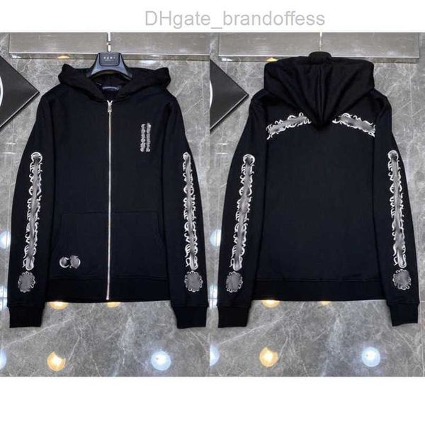 

men's luxury jackets fashion sweatshirts men women classic hoodies ch zipper hooded sweater designer cross pullover sanskrit hoodie cas, Black;brown