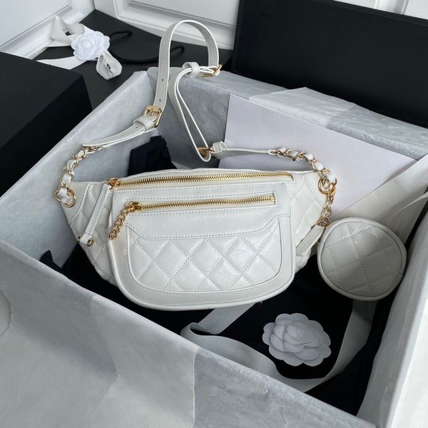 

large capacity winter new shoulder bag zipper purse luxury bag designer women handbag chain crossbody bag channel fanny pack 34cm