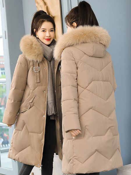 

women's down parkas winter fashion long jacket cotton hooded thick warm jackets casual parka coats female coat 4xl 5xl 230111, Black