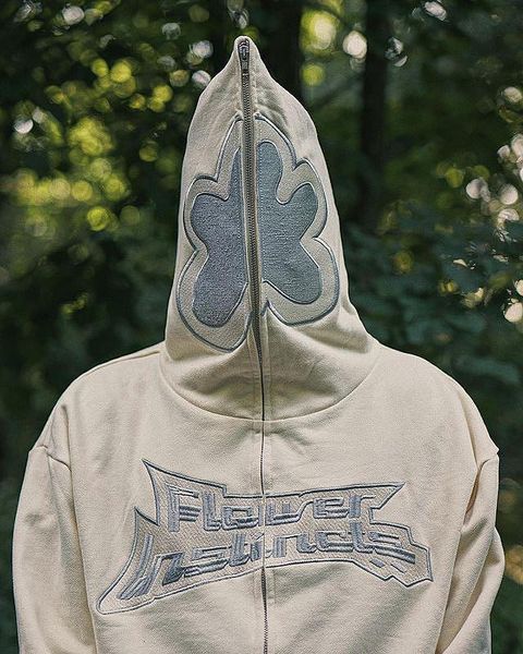 

men's hoodies sweatshirts street clothing american letters embroidery loose zipper hoodie men y2k retro harajuku trend oversized sweats, Black