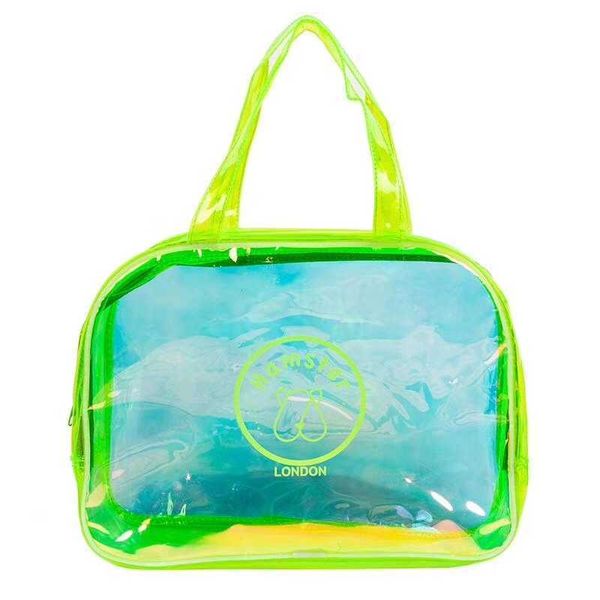 

promotional hologram laser rainbow clear pvc cosmetic bag